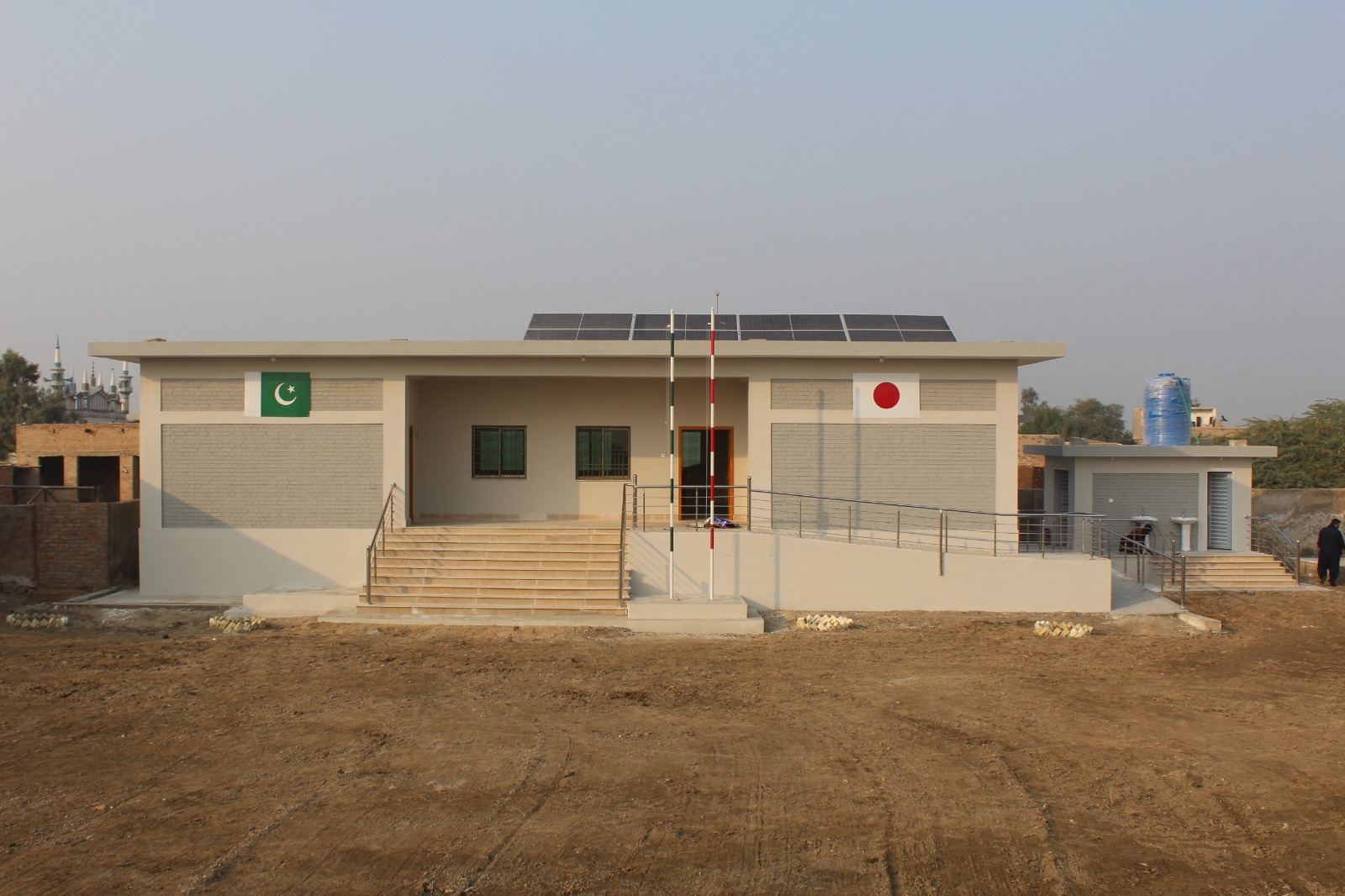 School — Infrastructure complete — solar, water-tank, raised plinth.